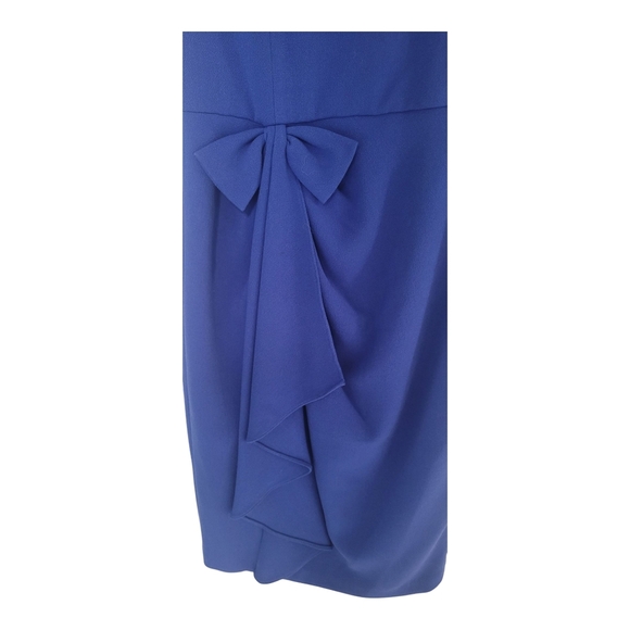 Badgley Mishka Collection royal blue cocktail dress cap sleeves bow detail sz 8 - Picture 5 of 9